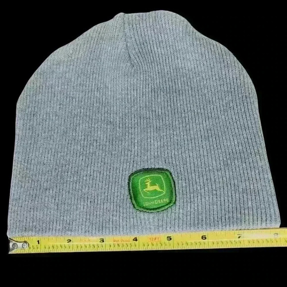 John Deere youth kids knit cap hat toboggan beanie one-size gray - Picture 1 of 4